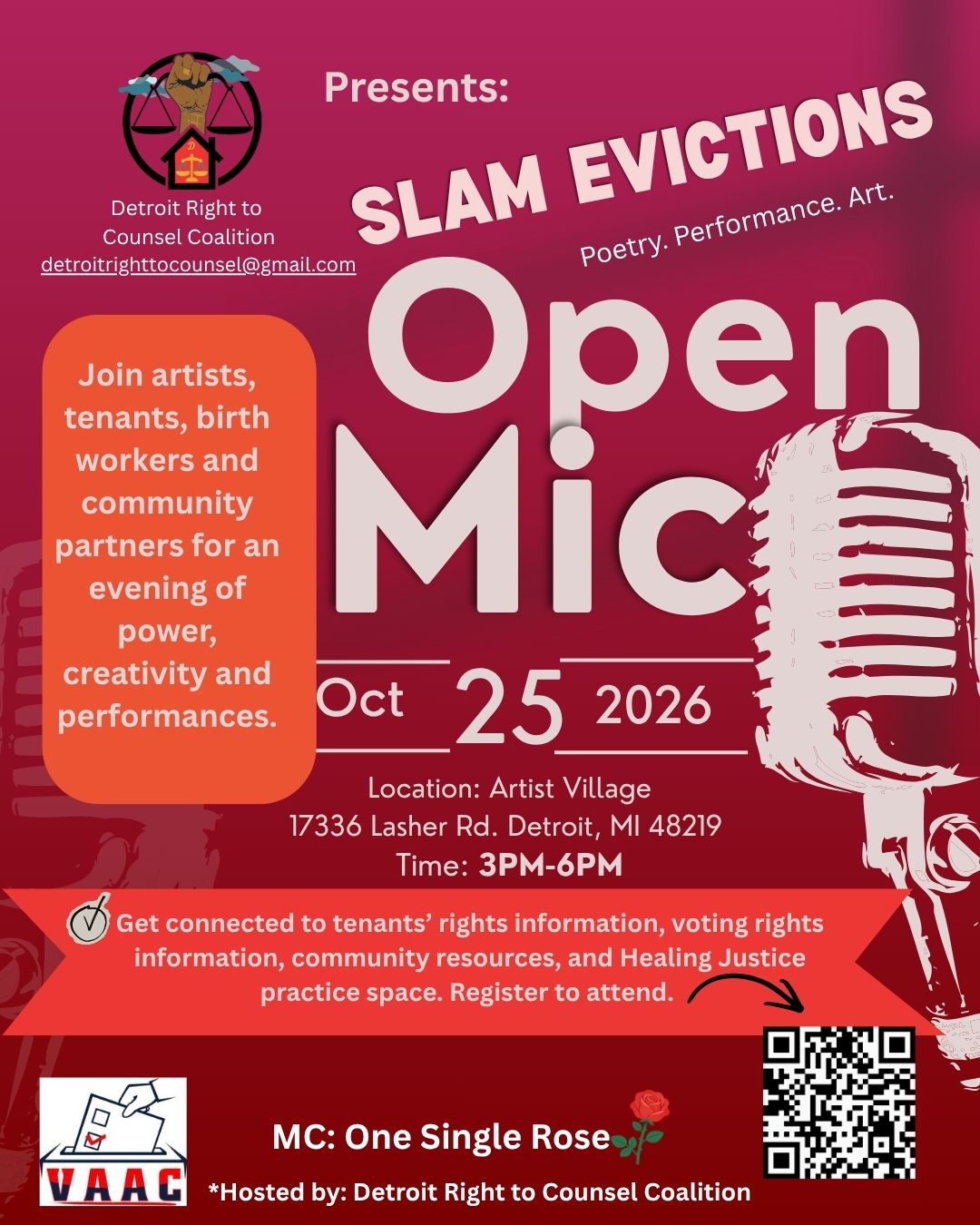 Detroit Right to Counsel- Open Mic Event